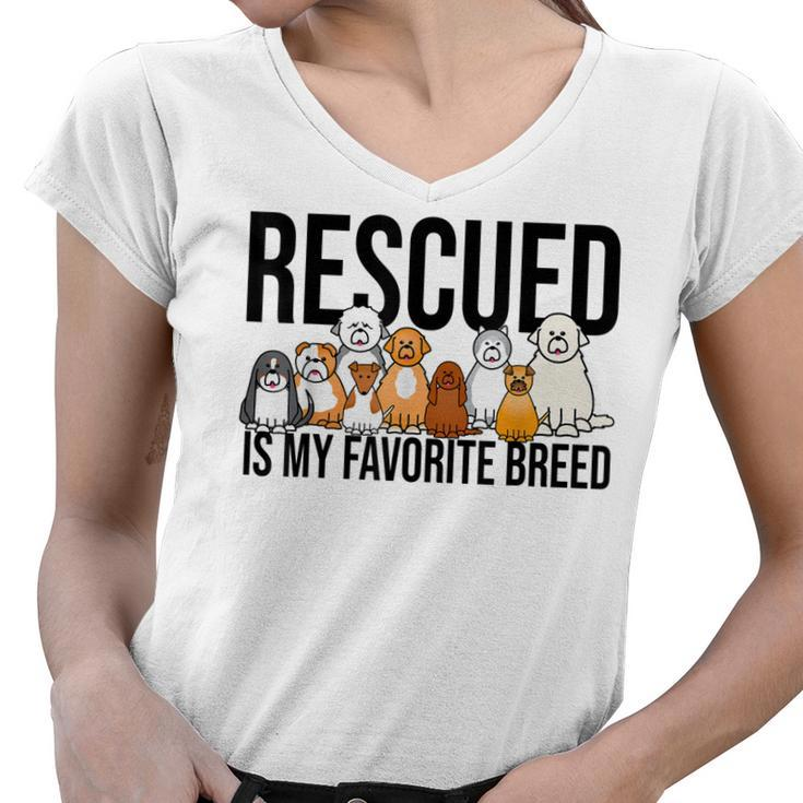 Dog Lovers  For Women Men Kids - Rescue Dog  Boy  Women V-Neck T-Shirt