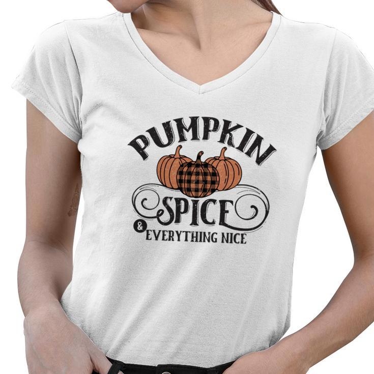 Fall Yall Pumpkin Spice And Everything Nice Women V-Neck T-Shirt