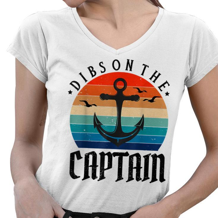Funny Captain Wife Dibs On The Captain  V11 Women V-Neck T-Shirt