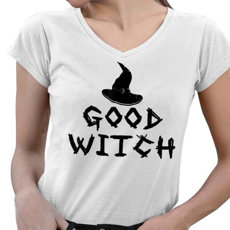 Funny Good Witch Halloween Mom Custome  Women V-Neck T-Shirt