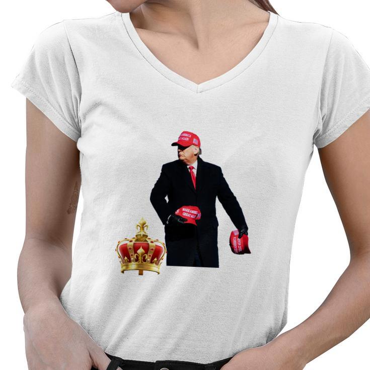 Great Ultra Maga King Anti Biden Trump 2024 Usa Tshirt Women V-Neck T-Shirt