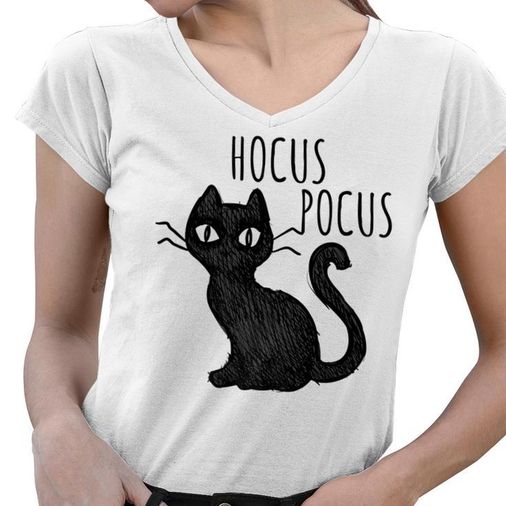 Halloween  For Cat Lovers | Hocus Pocus Black Cat  Women V-Neck T-Shirt
