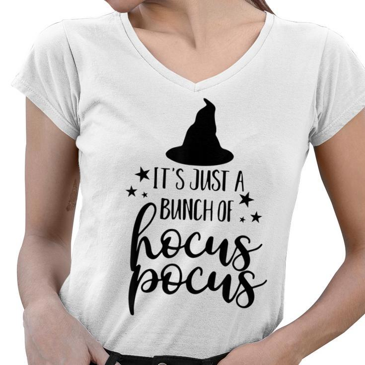 It’S Just A Bunch Of Hocus Pocus Cute Halloween  Women V-Neck T-Shirt