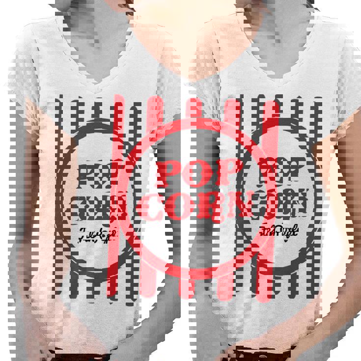 Old Fashion Popcorn Costume  Halloween Trick Or Treat Women V-Neck T-Shirt