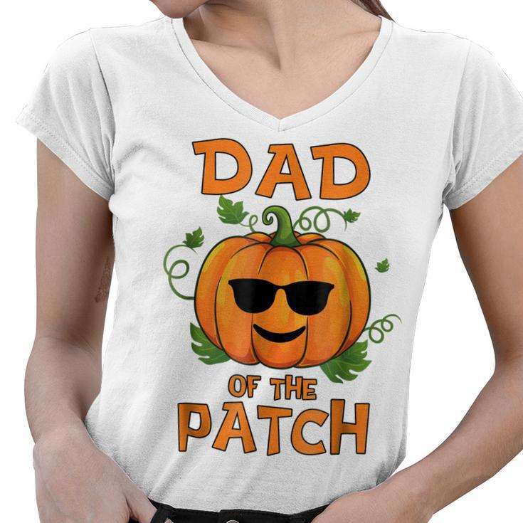 Pumpkin Dad Of The Patch  Family Halloween Tee Women V-Neck T-Shirt