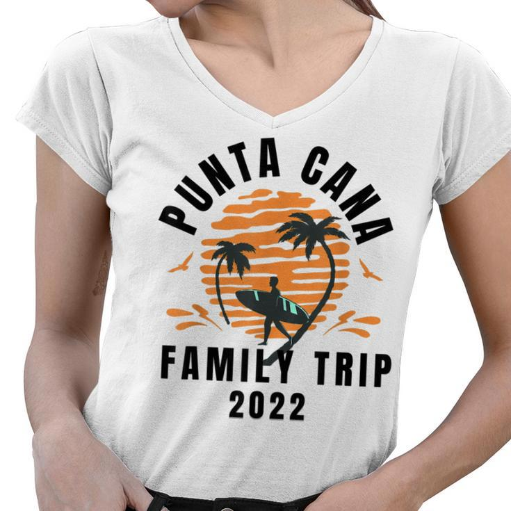 Punta Cana Family Vacation 2022 Matching Dominican Republic  V3 Women V-Neck T-Shirt