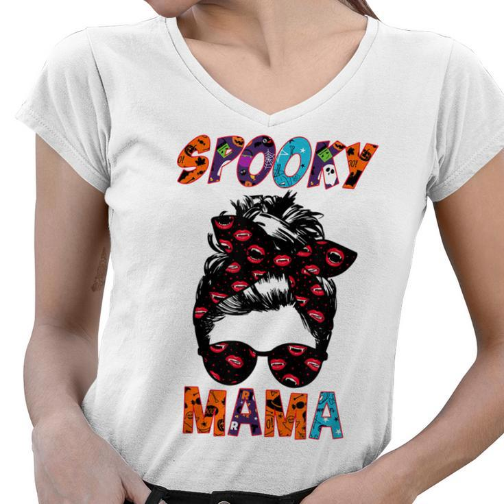 Spooky Mama Halloween Mom  Women V-Neck T-Shirt