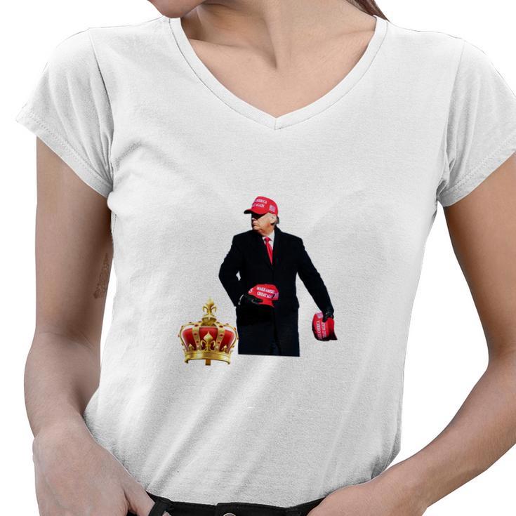 The Great Maga King Trump 2024 Usa Tshirt Women V-Neck T-Shirt