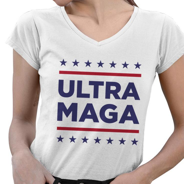 Ultra Maga American Flag Tshirt V4 Women V-Neck T-Shirt