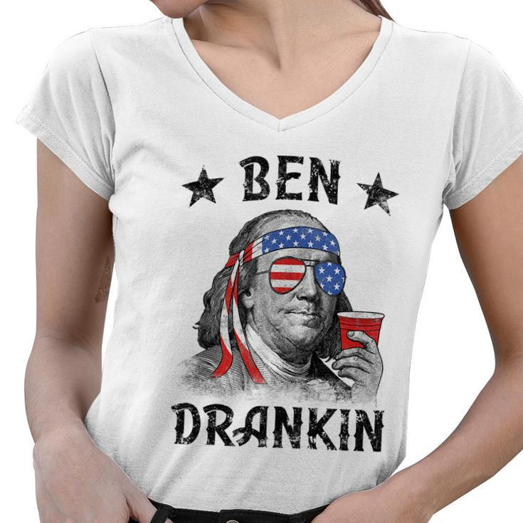 Ben Drankin Funny 4Th Of July Women V-Neck T-Shirt