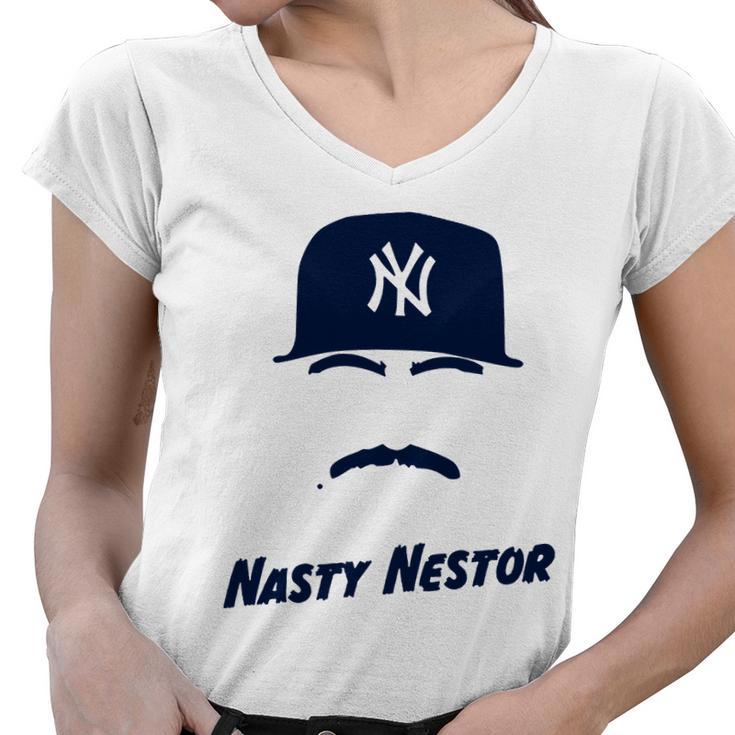 Nasty Nestor Cortes Jr Baseball Legend Women V-Neck T-Shirt