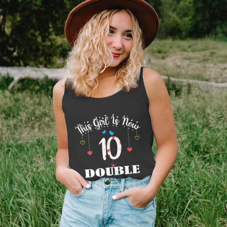 10Th Birthday Funny Gift Funny Gift This Girl Is Now 10 Double Digits Gift V2 Unisex Tank Top