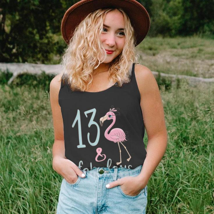 13Th Birthday Flamingo Outfit Girls 13 Year Old Bday Unisex Tank Top