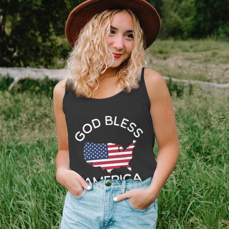 4Th Of July God Bless America Map Flag Patriotic Religious Gift Unisex Tank Top