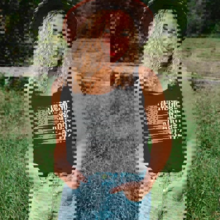 50 Year Old Awesome Since August 1972 Gifts 50Th Birthday Unisex Tank Top