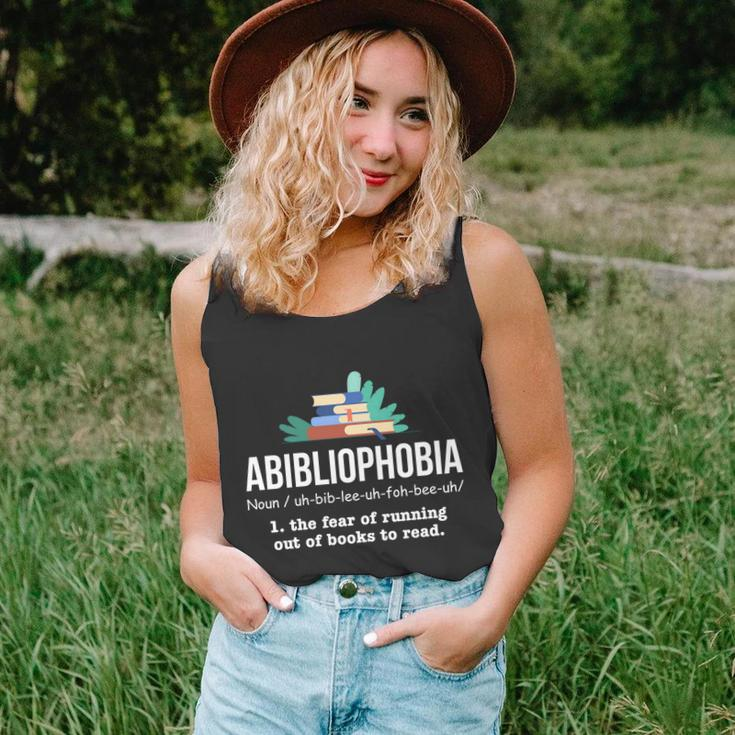 Abibliophobia A Bookaholic Library Themed Gift Unisex Tank Top