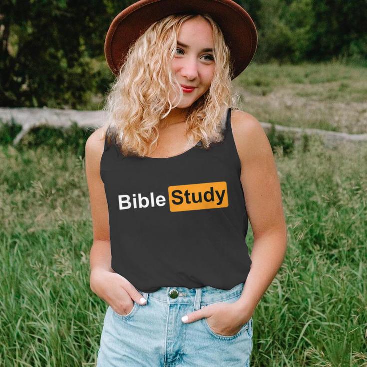 Bible Study Hub Logo Funny Sarcastic Adult Humor Unisex Tank Top