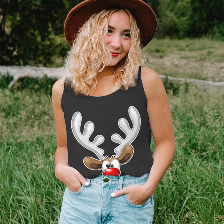 Christmas Red Nose Reindeer Face Graphic Design Printed Casual Daily Basic Unisex Tank Top