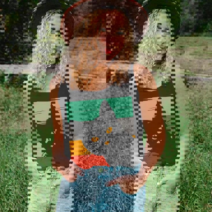 Cute Black Cat Vintage Retro Style Bombay Cat Lovers Unisex Tank Top