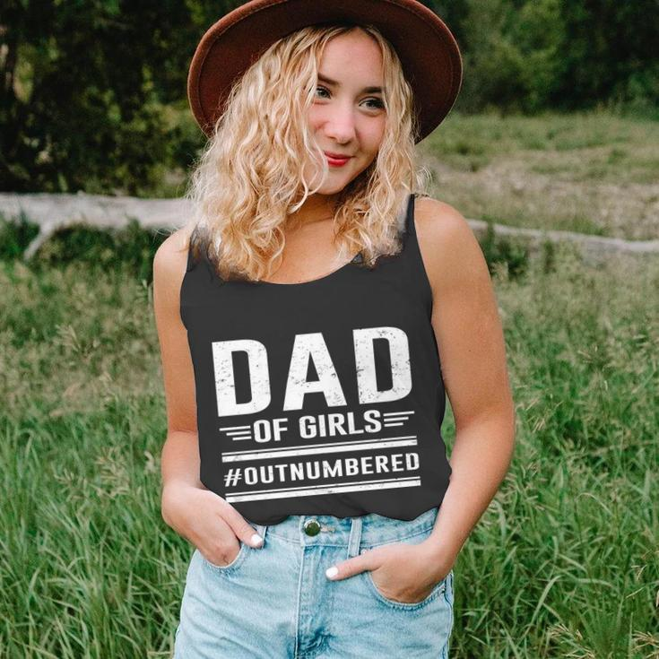 Dad Of Girls Outnumbered Fathers Day Cool Gift Unisex Tank Top