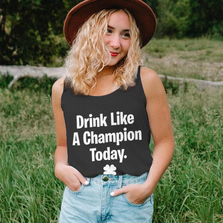 Drink Like A Champion Today Funny St Patricks Day Tshirt Unisex Tank Top