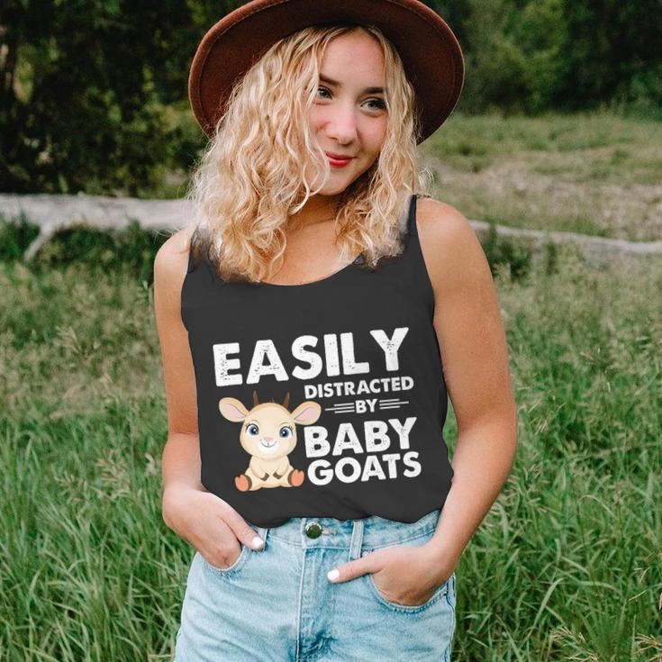 Easily Distracted By Baby Goats Shirt Goat Lovers Unisex Tank Top