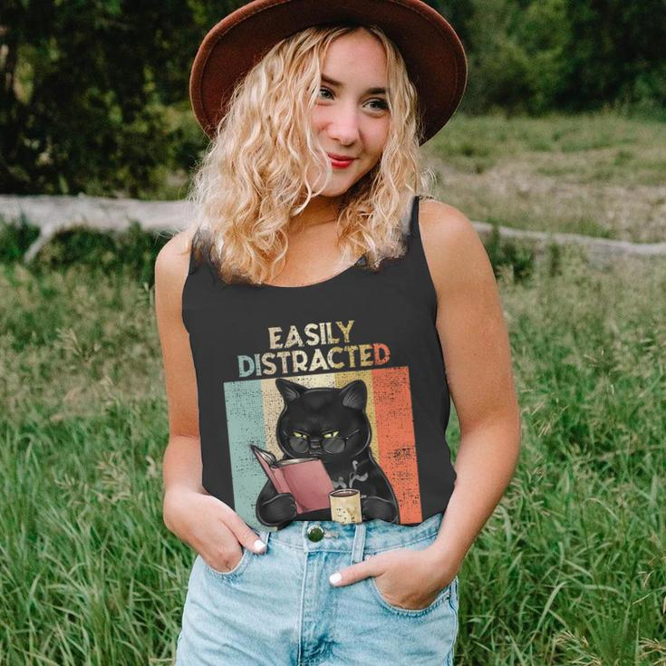 Easily Distracted By Cats And Books For Cat Lovers Unisex Tank Top