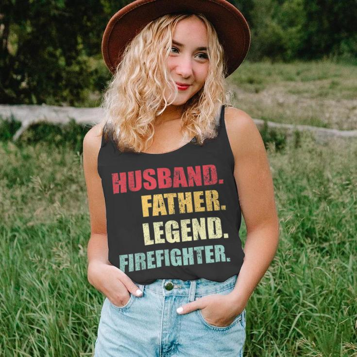 Firefighter Funny Husband Father Legend Firefighter Fathers Day Unisex Tank Top