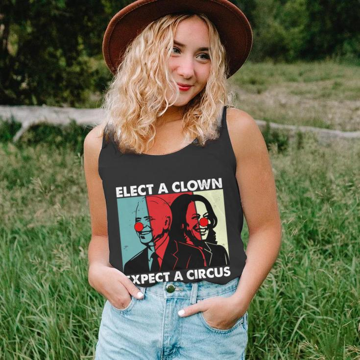 Funny Anti Biden Elect A Clown Expect A Circus Anti Joe Biden Design Unisex Tank Top