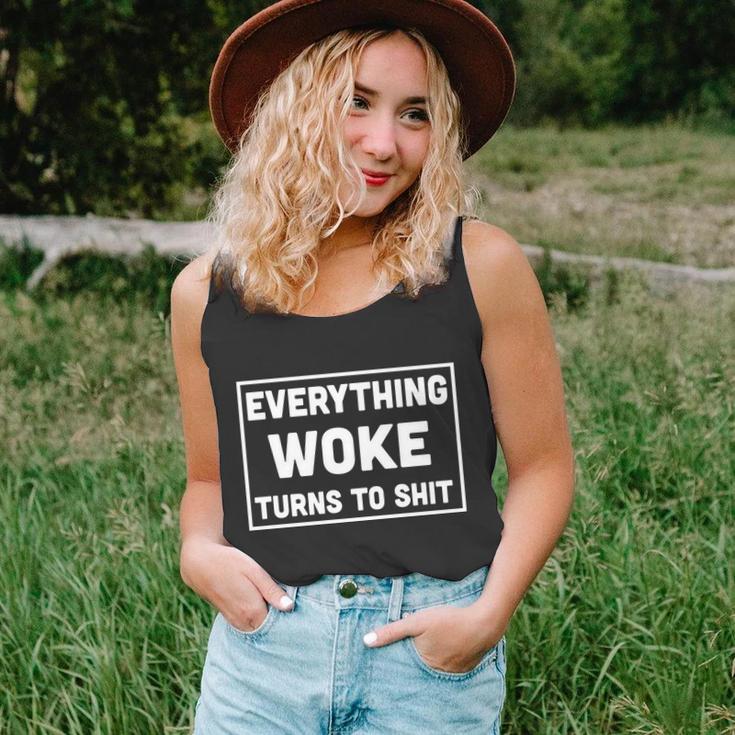 Funny Anti Biden Everything Woke Turns To Shit V2 Unisex Tank Top