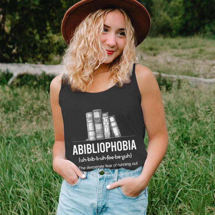 Funny Book Lover Library Tee Abibliophobia Definition Gift Unisex Tank Top
