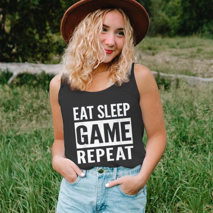 Funny Gamer Gaming Eat Sleep Game Repeat Holiday Gift V2 Men Women Tank Top Graphic Print Unisex