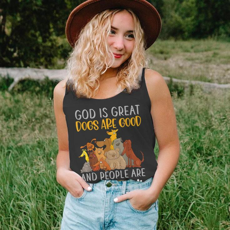 God Is Great Dogs Are Good And People Are Crazy Men Women Tank Top Graphic Print Unisex