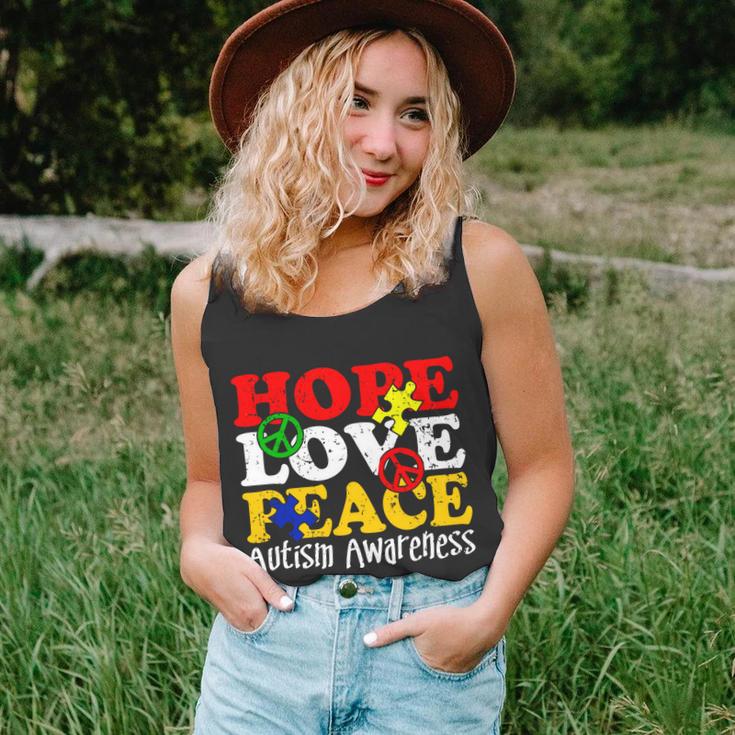 Hope Love Peace Autism Unisex Tank Top