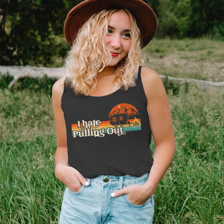 I Hate Pulling Out Funny Camping Retro Vintage Camper Men Women Tank Top Graphic Print Unisex