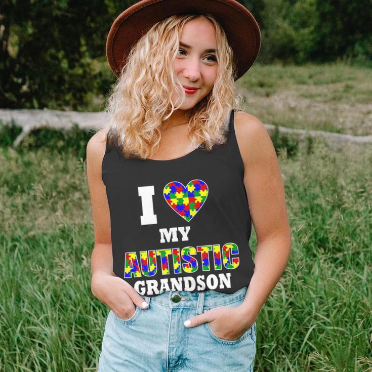 I Love My Autistic Grandson Autism Unisex Tank Top