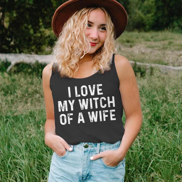 I Love My Witch Of A Wife | Funny Halloween Couples Unisex Tank Top