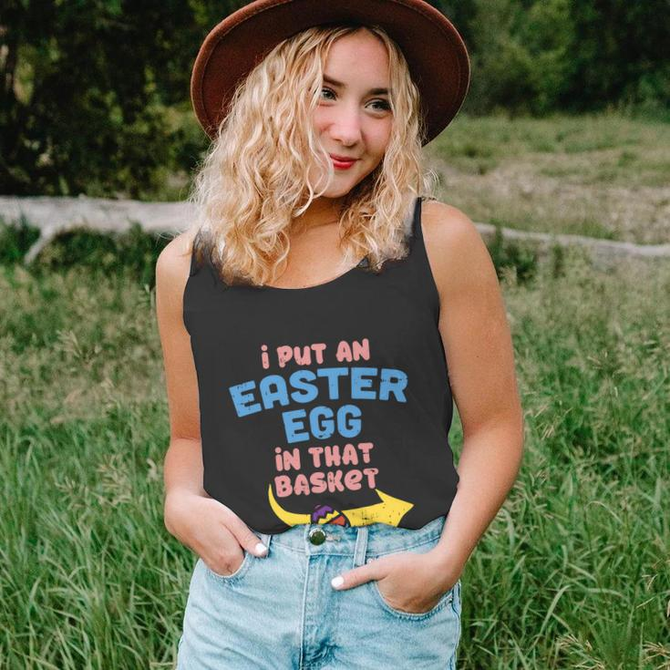 I Put Easter Egg In Basket Funny Pregnancy Announcement Dad Unisex Tank Top