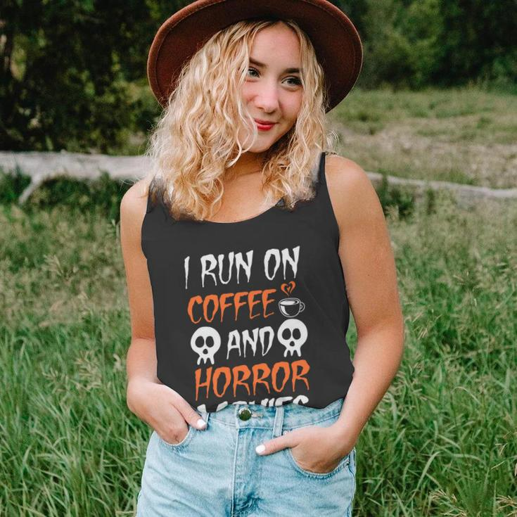 I Run On Coffee And Horror Movies Halloween Quote V2 Unisex Tank Top