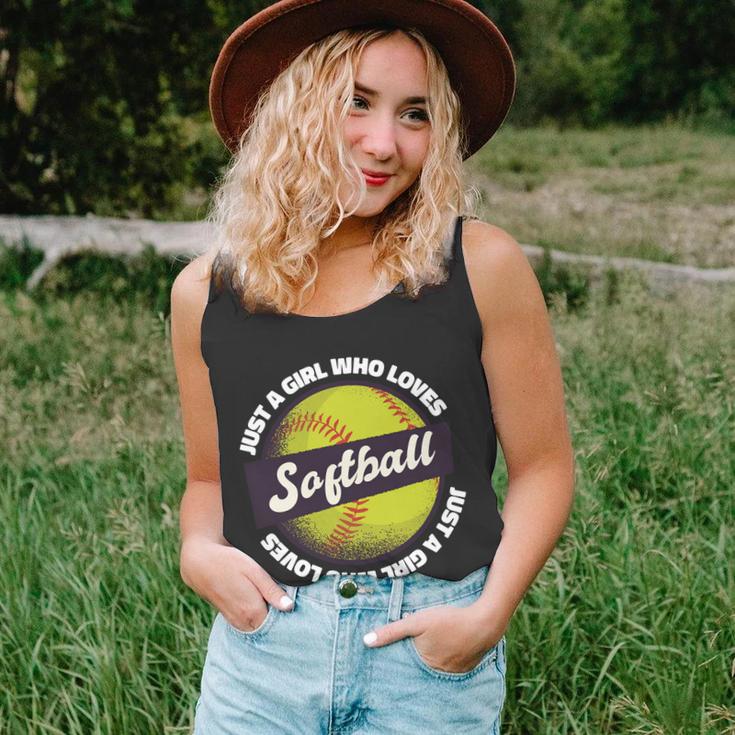 Just A Girl Who Loves Softball Unisex Tank Top