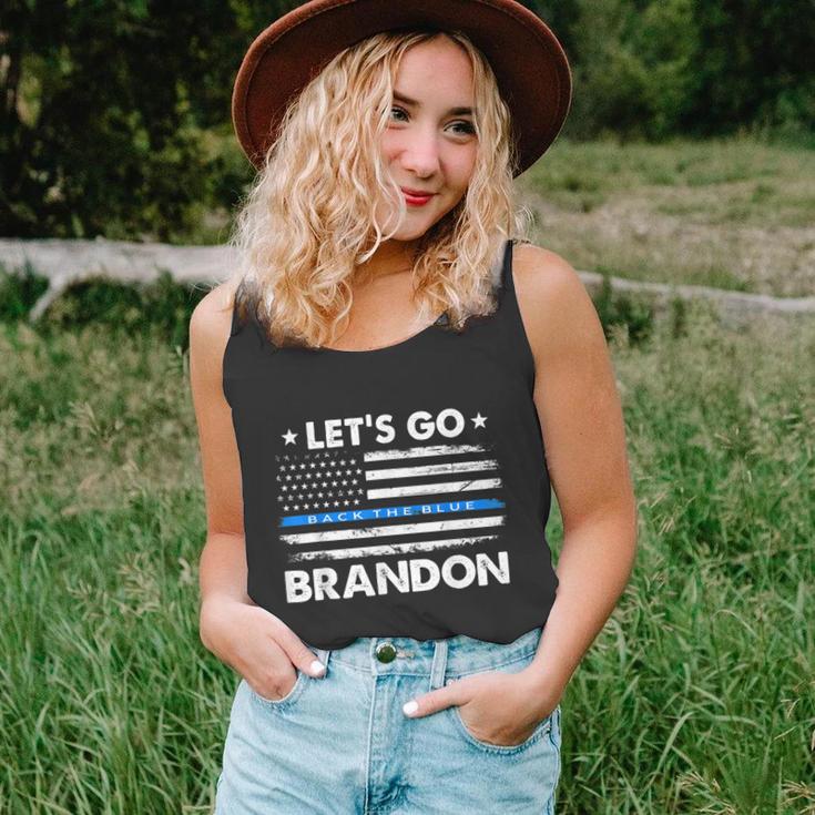 Lets Go Brandon Shirt Thin Blue Line Us Flag Unisex Tank Top