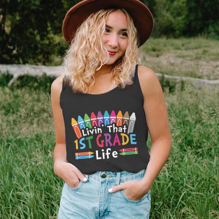 Livin That 1St Grade Life Cray On Back To School First Day Of School Unisex Tank Top