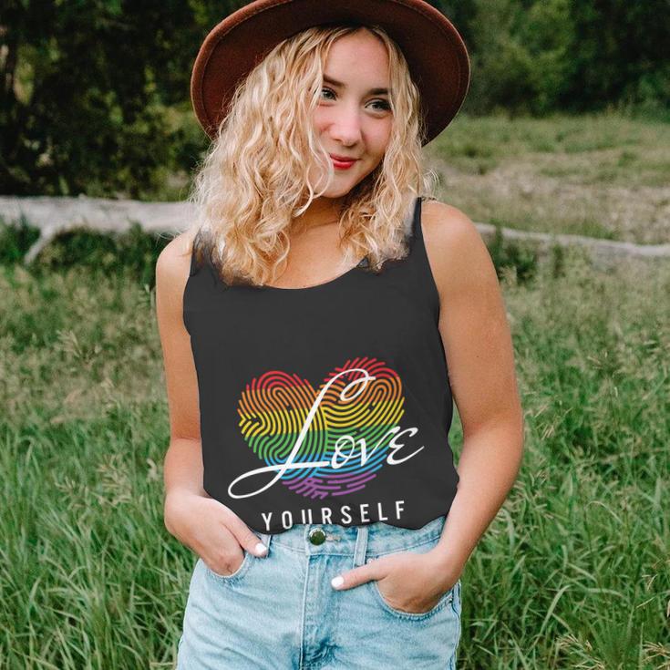 Love Yourself Rainbow Lgbt Fingerprint Pride Month Unisex Tank Top