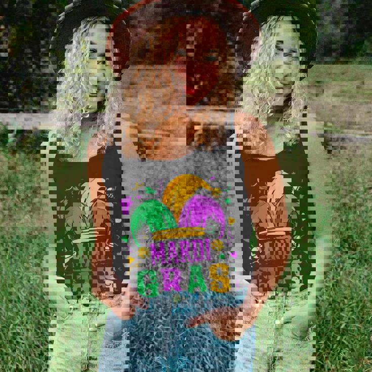 Mardi GrasMardi Gras 2022 Beads Mask Feathers V2 Men Women Tank Top Graphic Print Unisex