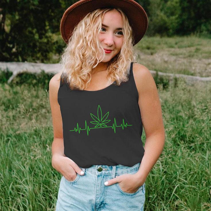 Marijuana Leaf Heartbeat Unisex Tank Top