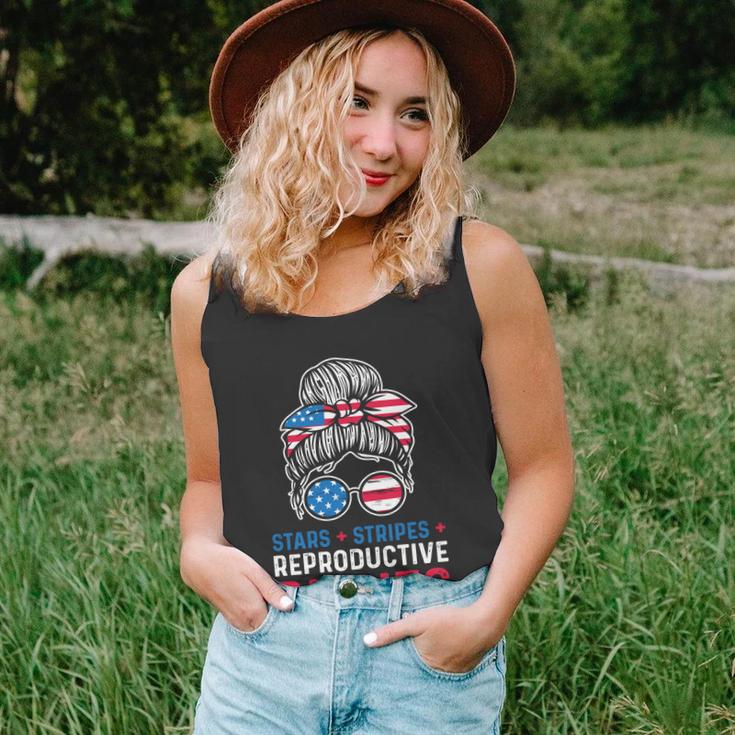 Messy Bun American Flag Stars Stripes Reproductive Rights Gift V2 Unisex Tank Top