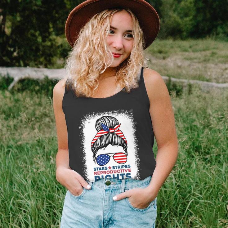 Messy Bun American Flag Stars Stripes Reproductive Rights Meaningful Gift V2 Unisex Tank Top