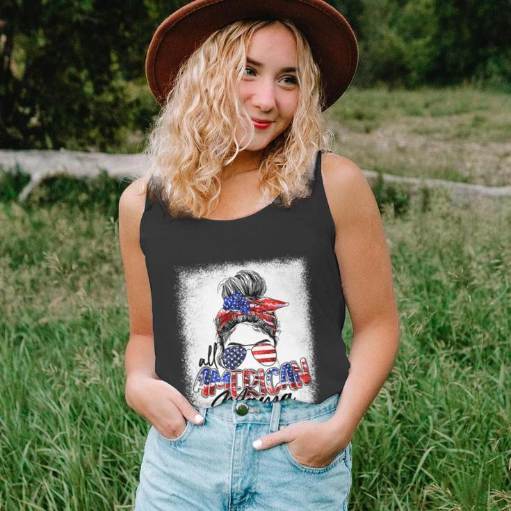 Messy Bun Patriotic Shirt | All American Mama 4Th Of July Unisex Tank Top