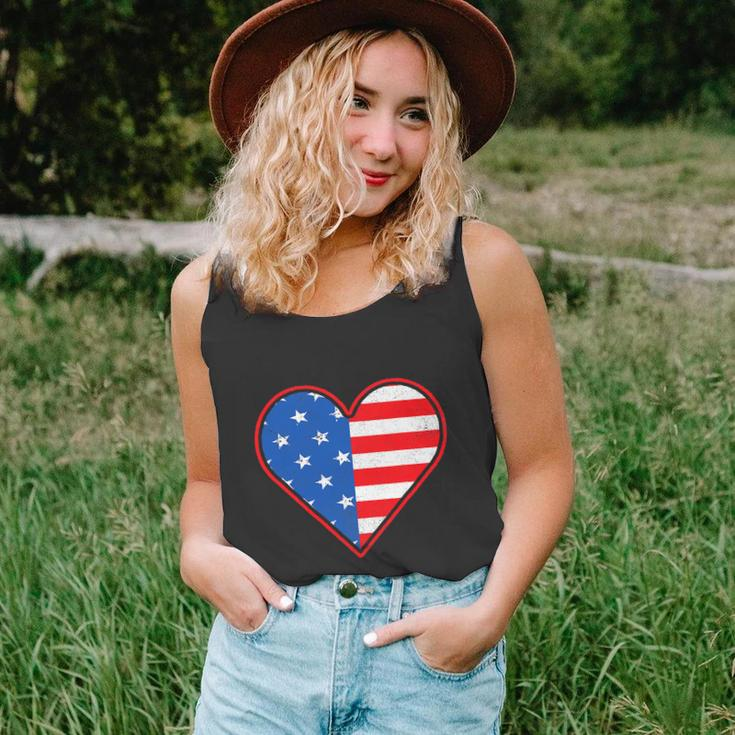 Patriotic American Flag Heart For 4Th Of July Girl Unisex Tank Top
