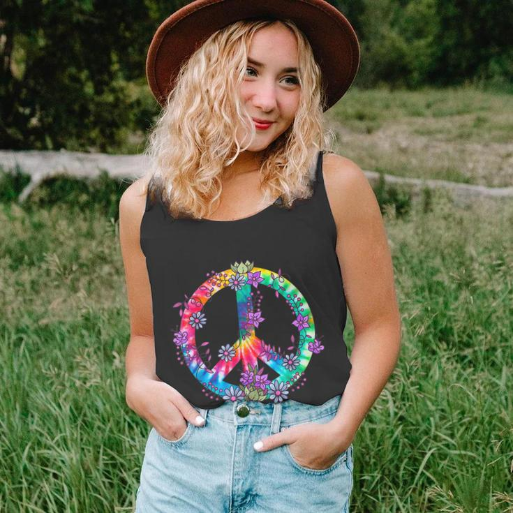 Peace Sign Love Flowers 60S 70S Tie Dye Hippie Costume Unisex Tank Top